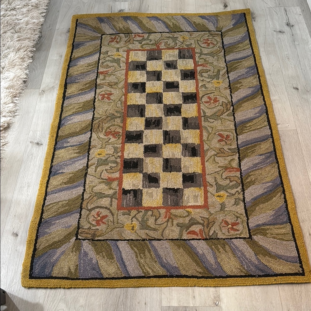 MacKenzie-Childs Multicolor Checkered Rug